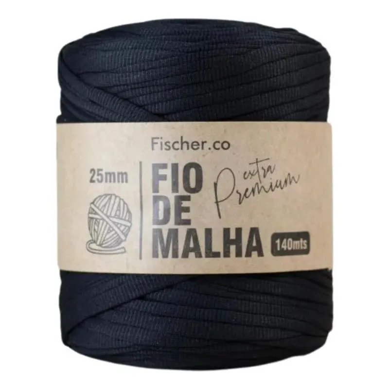 Fio De Malha Premium 140 Metros Para Crochê Varia 40 Preto