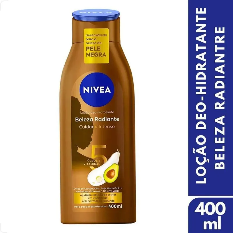 10x Creme Hidratante Nivea Beleza Radiante Loção Corporal 4