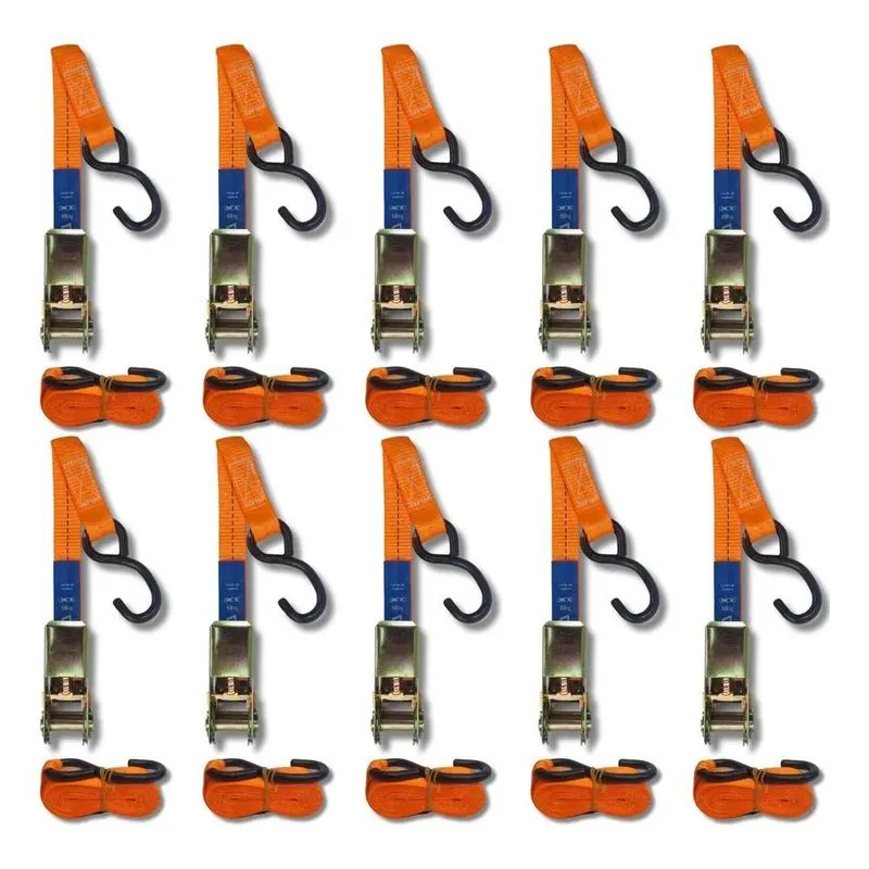 10x Kit Cinta Catraca 800kg Reforçada Amarração Carga Moto