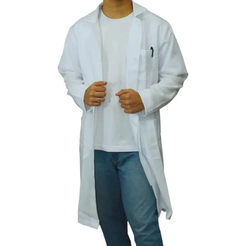Jaleco Masculino Oxford Branco Botão Embutido Man Branco Gg