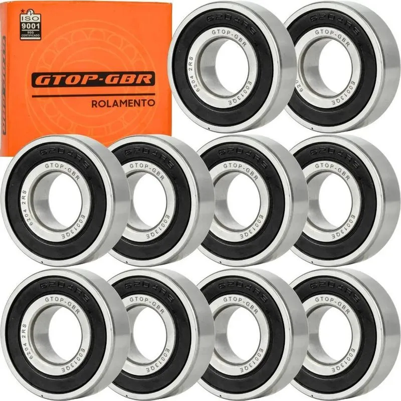 10 Peças Rolamentos Rígido De Esferas 6204 2rs C3 20x47x14