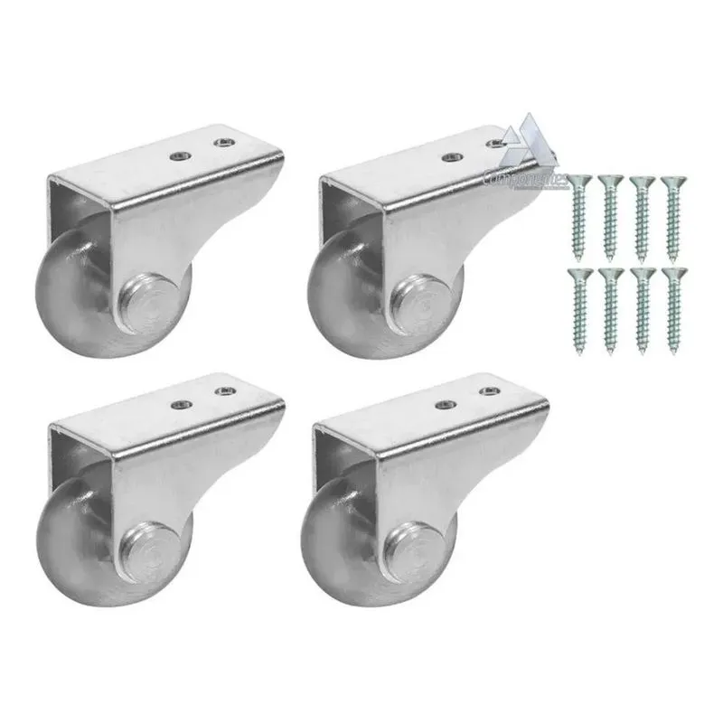 10x Kit 4 Rodinhas Rodízio Fixo Sofá Retratil Anti Risco 38