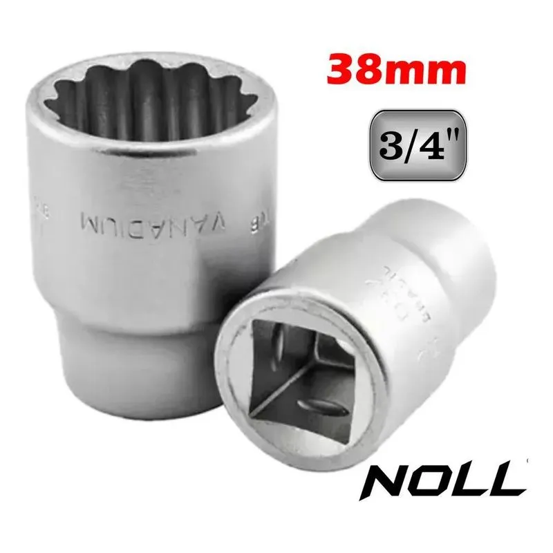 3x Soquete Pito Estriado Encaixe 3/4 - 38mm Cromo Vanádio No
