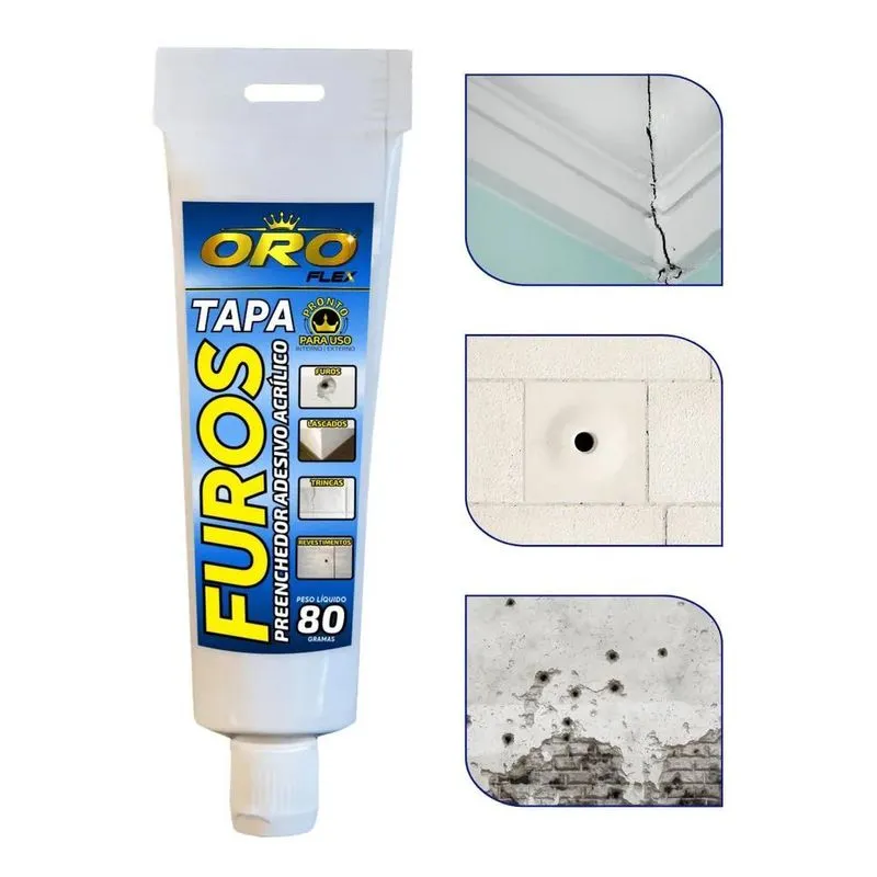 5x Massa De Tampar Furo Buraco De Azulejo 80 Gramas Branco
