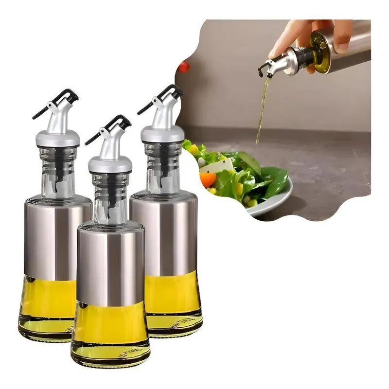 Kit 3 Galheteiro Com Bico Dosador Mesa Cozinha Restaurante