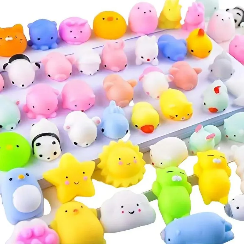 10x 50 Bolinha Anti Stress Squishy Coleção Mochi Bixinhos M