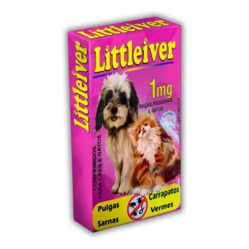 5x Littleiver - Combate Pulgas/carrap/sarna/vermes Cães E Ga