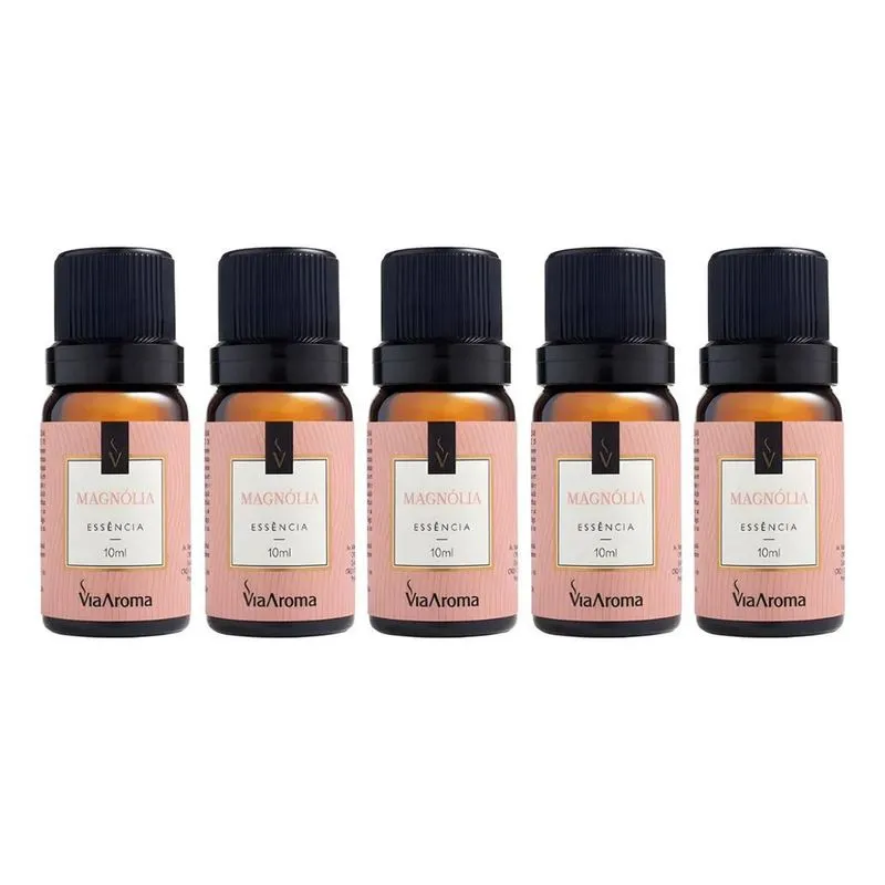 5 Essências Aromatizador Difusor Elétrico 10ml Via Magnólia