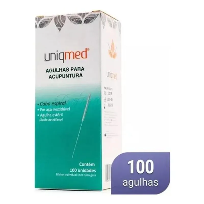 Agulha Para Acupuntura 0,30mm X 75mm Cx 100 Unidades