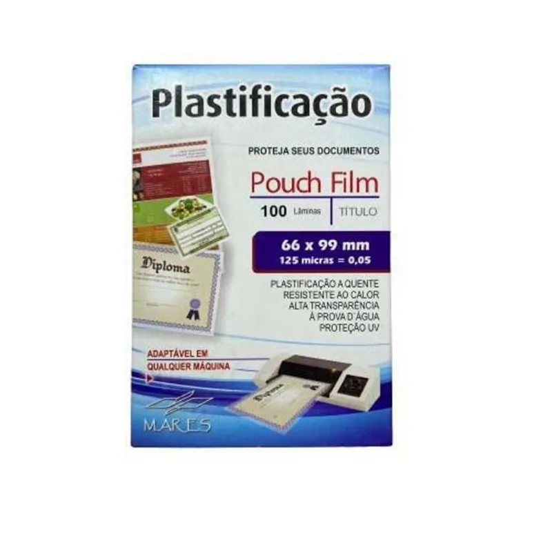 Pouch Filme Plástico Plastificação Título - 6,6X9,9Cm 100Un