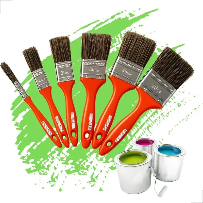 10x Kit 6 Pincel Para Pintura Tinta Latex Acrilica Jogo Pin