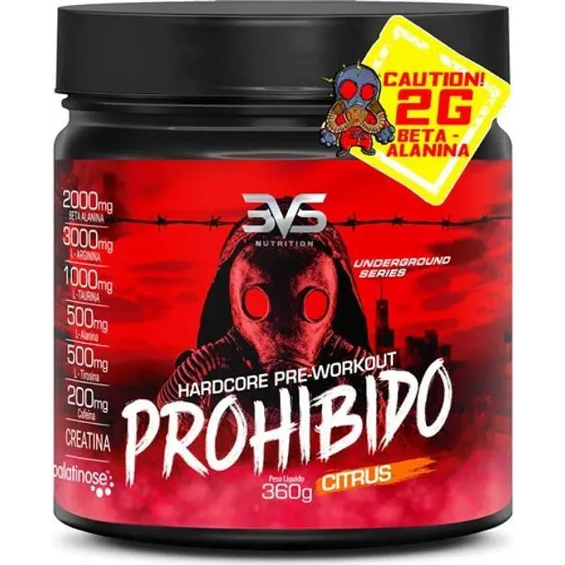 Prohibido Pré Treino 360g Sabor: Citrus - Fórmula Exclusiva