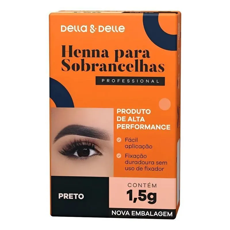Henna Para Sobrancelha Della E Delle Profissional Preto