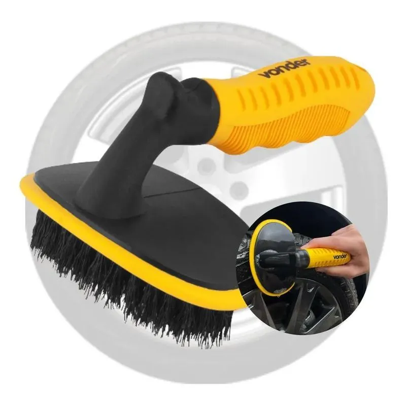 2x Escova Limpa Rodas Pneus Carro Bicicleta E Moto