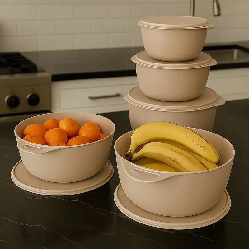 3x Kit 5 Potes Plastico Redondos Bowl Livre Bpa
