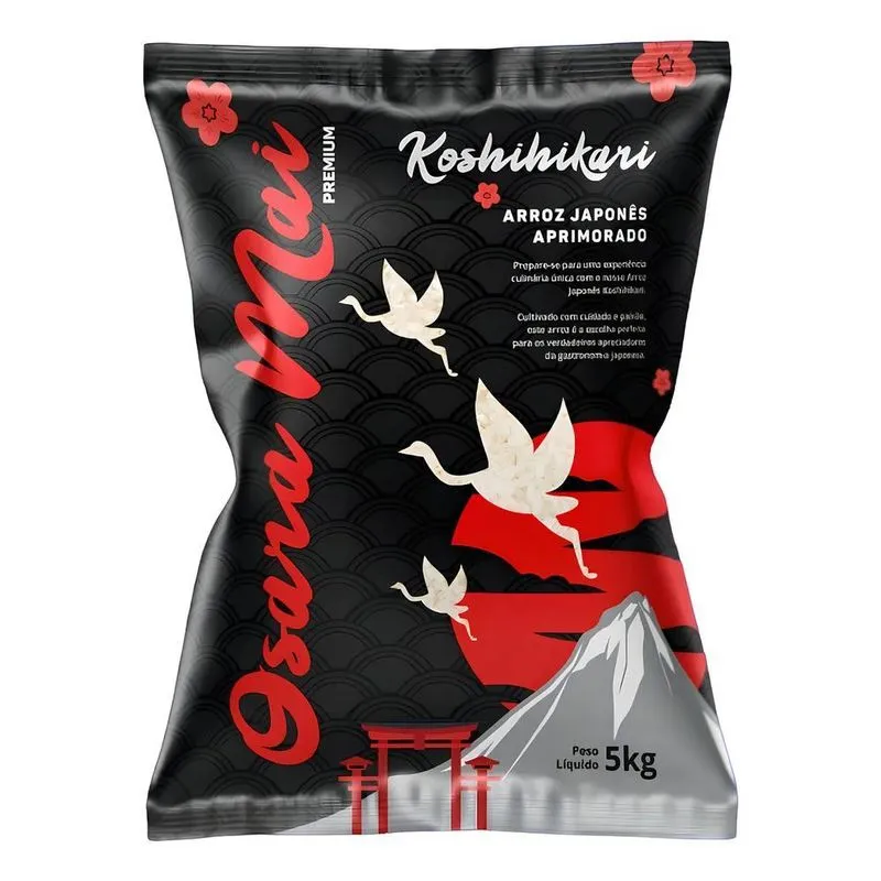 5x Arroz Japonês Koshihikari Grão Curto Tipo 1 Premium 5kg
