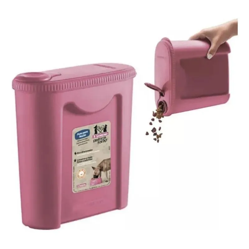 3x Porta Ração Dispenser Pote Com Tampa Pet Gato Cachorro Co