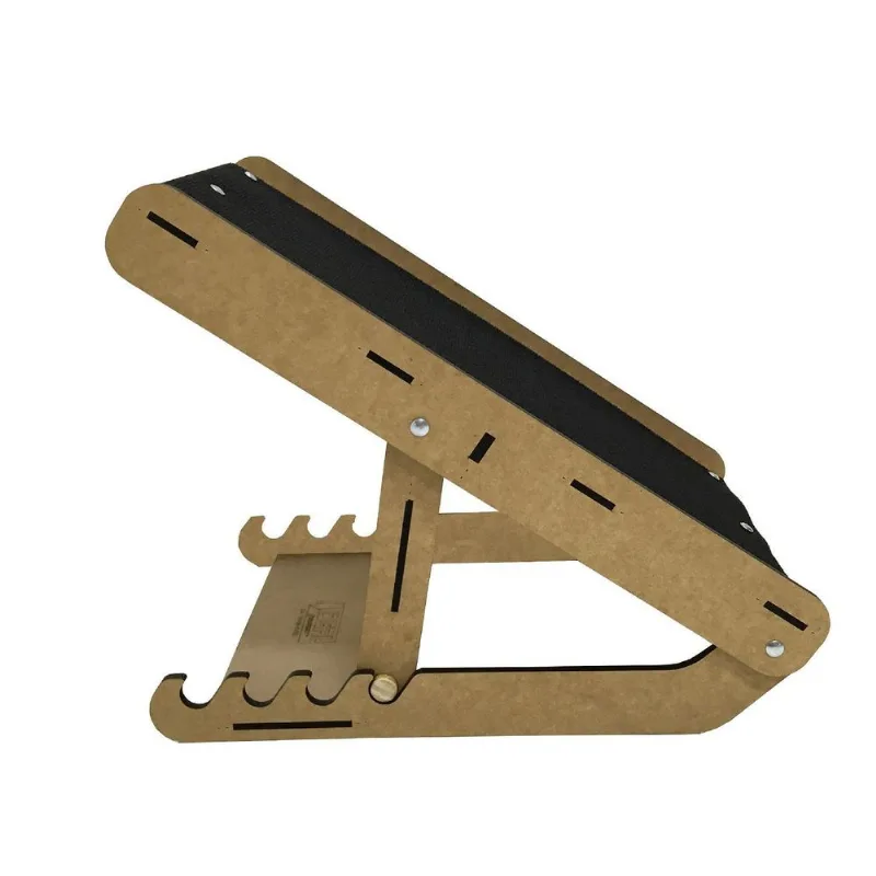 Rampa Pet Cachorro Gato Mdf Ajustável 25kg Cru Carpete Preto