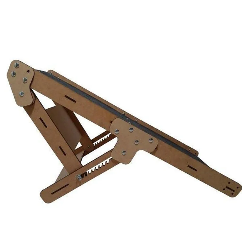Rampa Pet Cachorros Mdf Ajustável Natural Carpete Cinza