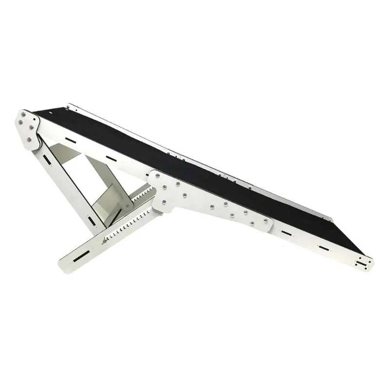 Rampa Pet Cachorro Ajustável 65cm Branca Carpete Preto
