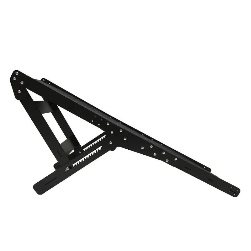 Rampa Pet Ajustável Com Carpete 65cm Preta Carpete Cinza