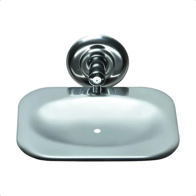 Saboneteira Inox Banheiro Com Furo Porta Sabonete Parede Fjm