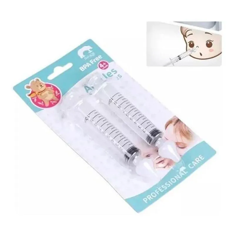 Lavador Higienizador Nasal Seringa Com Bico Silicone Kit C 2