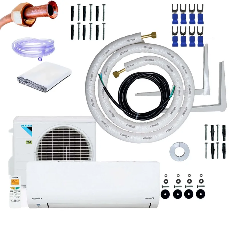 Kit Completo Para Instalação Ar-Condicionado Split Inverter 12000 BTUs Daikin Ecoswing Gold 5 Metros c/ Suporte