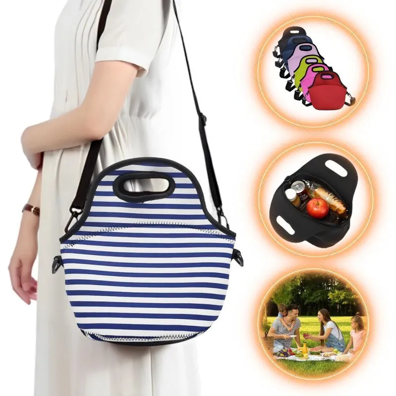 Bolsa Lancheira Térmica Neoprene Adulto Infantil Marinheiro