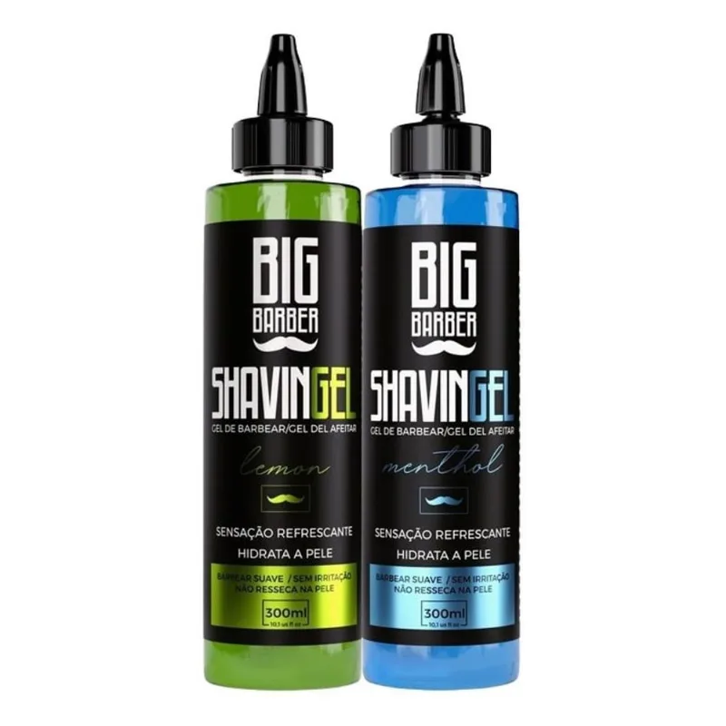 Kit Shaving Gel De Barbear Lemon Menthol Atacado Big Barber