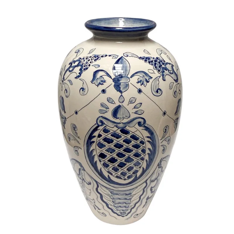 Vaso ceramica pintado A mao arabesco abacaxi luiz salvador