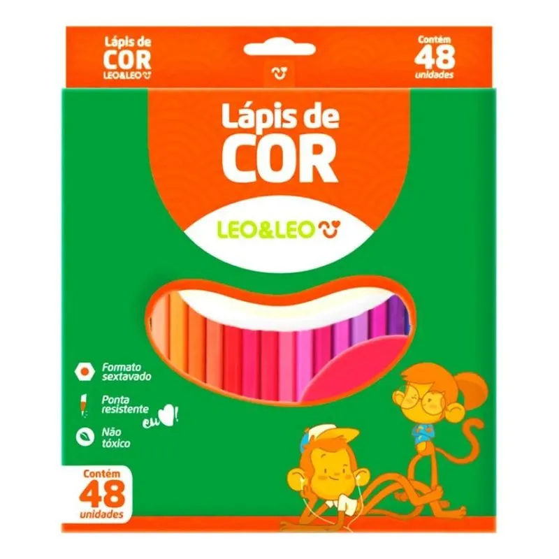 Lapis De Cor Leo&amp;leo 48 Cores Formato Sextavado