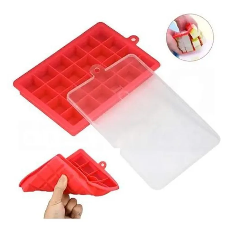 Forma De Gelo Com Tampa 20cm 24 Cubos Sn19224 Mimo Style Cor