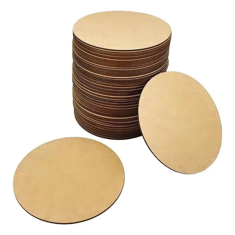 Kit Sousplat Com 40 Bolachas 35x35 Cru Circulo Base Mdf