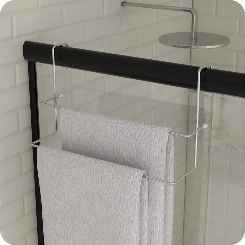 3x Porta Toalha De Box Suporte Duplo Porta Toalhas Cromado A