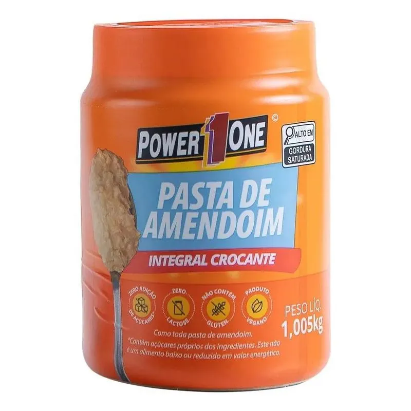 5x Pasta De Amendoim Power One Integral Crocante - 1kg