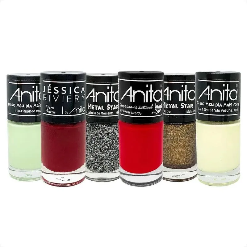 10x Kit Esmalte Anita 6 Cores Lindas Escolha A Coleção