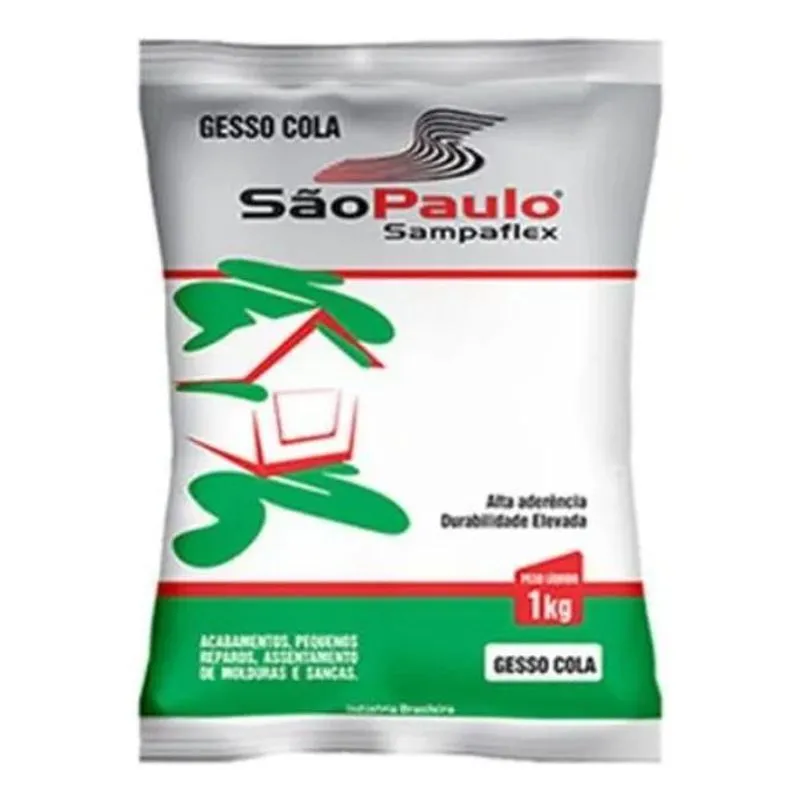 2x Gesso Cola Para Acabamento E Reparo 1kg Sampaflex