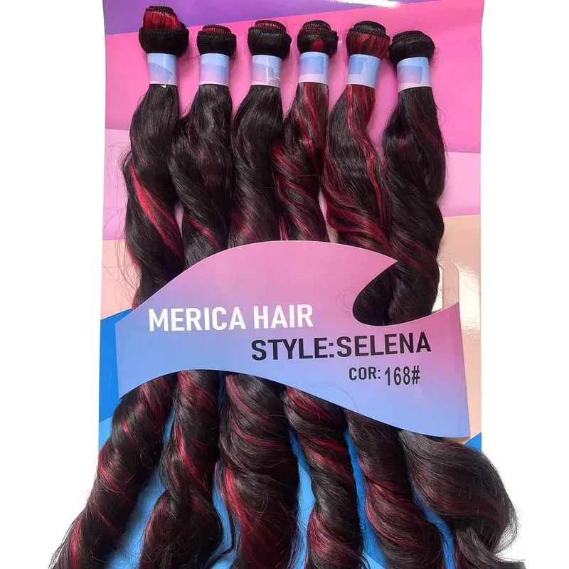 2x Cabelo 100% Orgânico Ondulado Selena-merica Hair 300grs 1