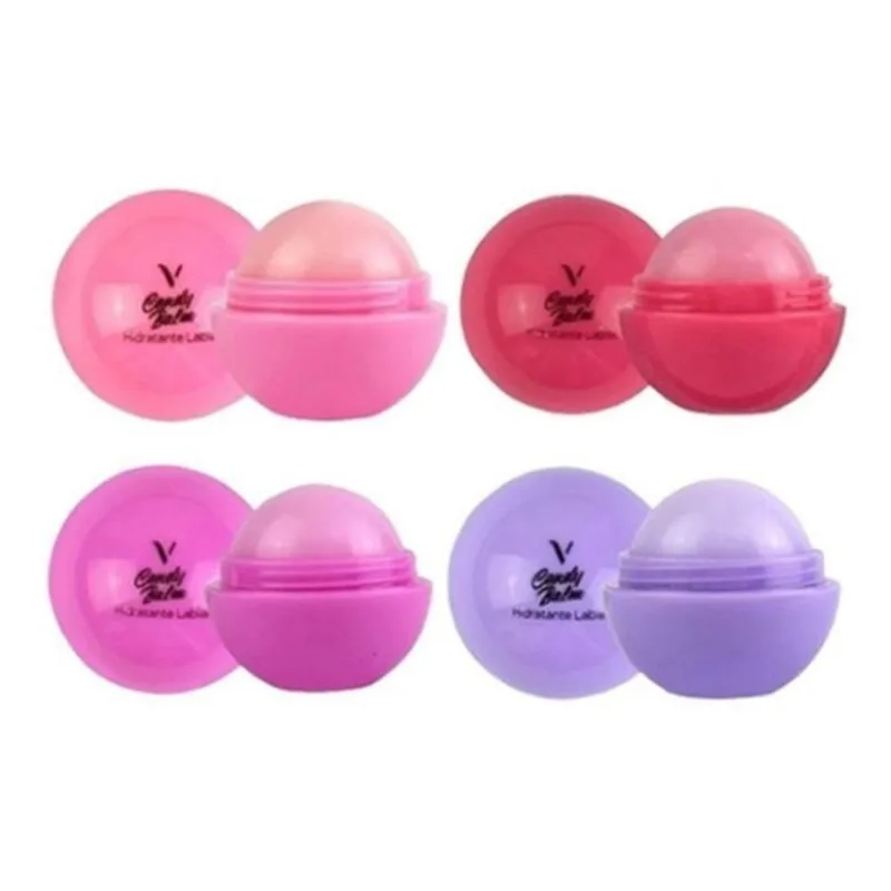 Kit 2 Hidratante Protetor Labial Lip Balm Candy Brilho Boca