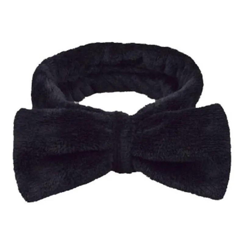 Tiara Laço Faixa Maquiagem Rosto Travessa Cabelo - Preto