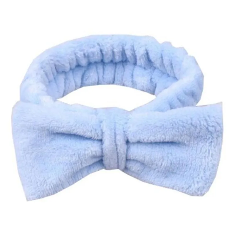 Tiara Laço Faixa Para Maquiagem Rosto Travessa Cabelo - Azul