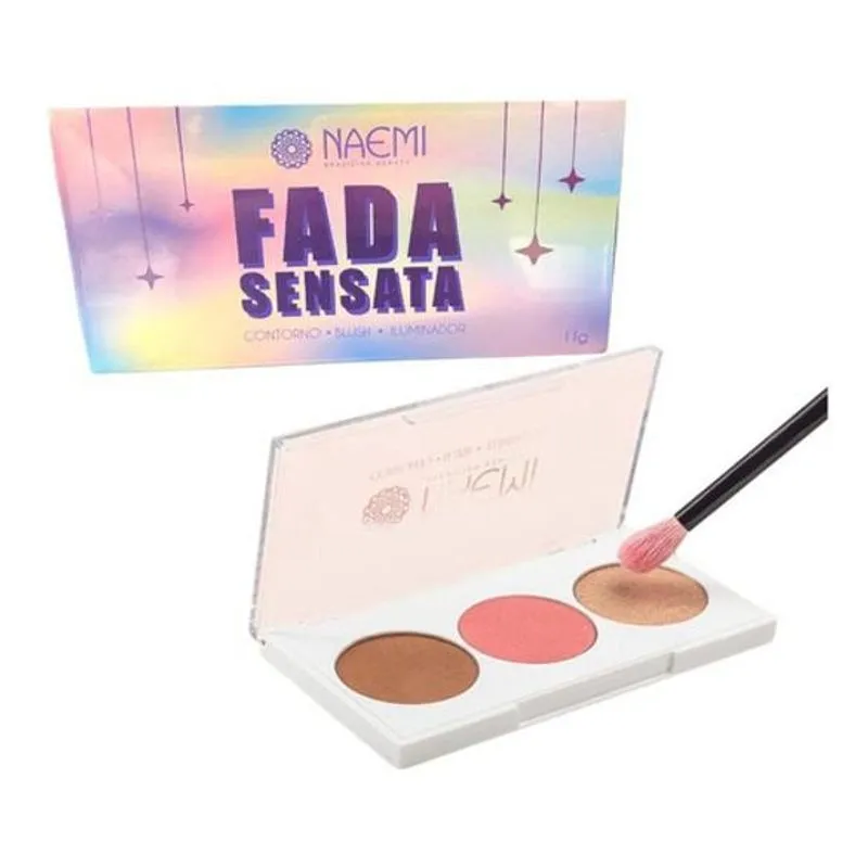 Paleta Sombra Contorno Blush Iluminador Maquiagem Trio Fada