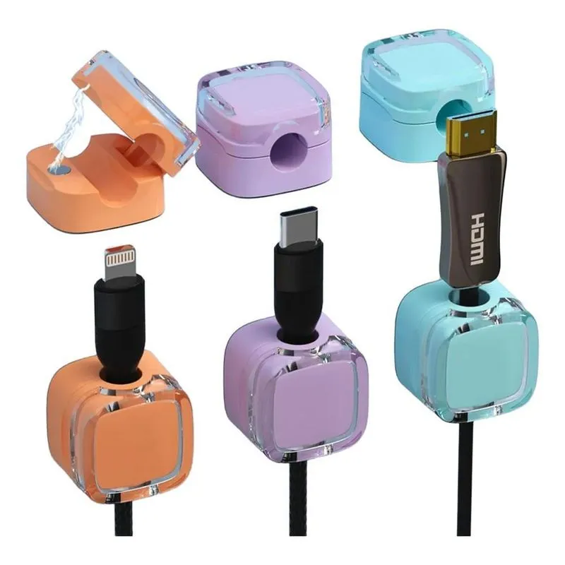 5x 6pcs Organizador Magnético De Cabos Fios Multiuso Para Ca