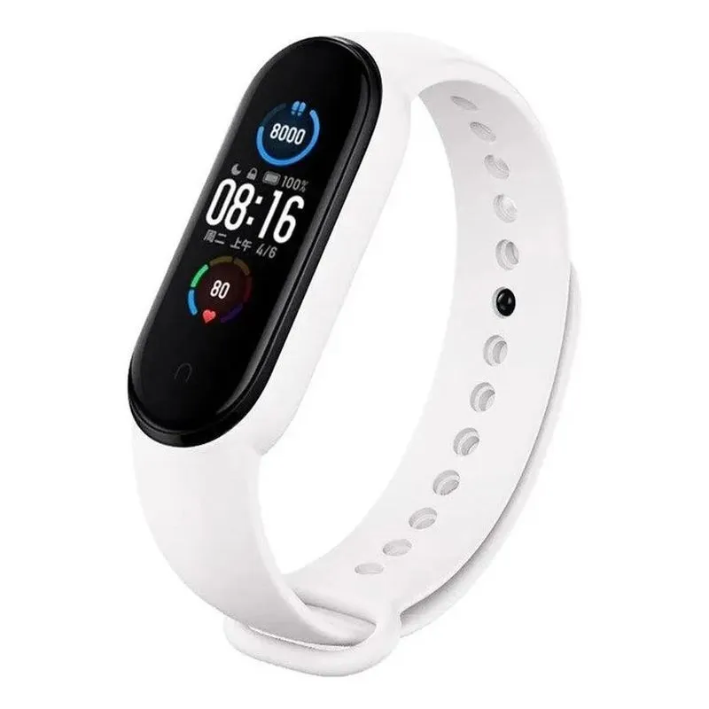Pulseira Silicone Colorida Para Xiaomi Mi B Branco