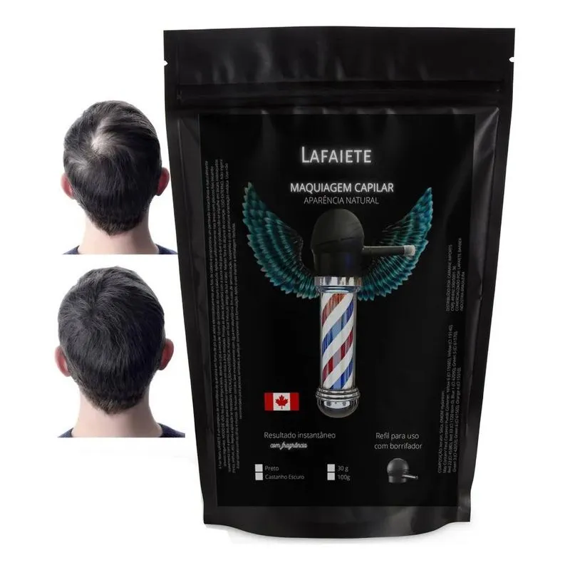 10x Refil Fibra Capilar 100g Castanho Escuro Ou Preto Escol