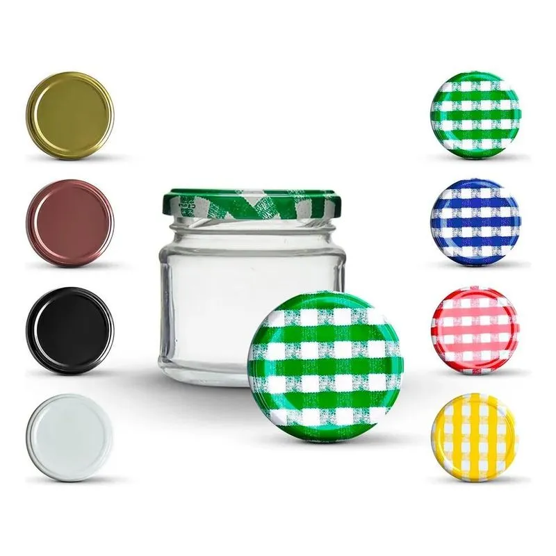 24 Potes De Vidro Mini Belém 150ml + Tampa Metál Verde Xadre