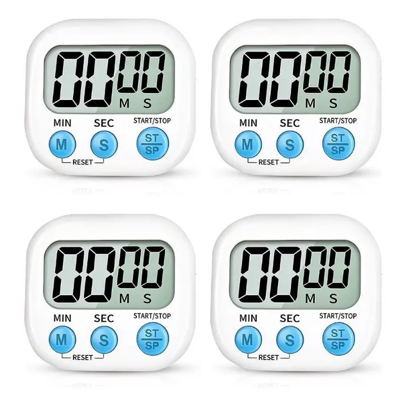 Kit4 Temporizador Relogio Timer Despertador D Azul Temporiza