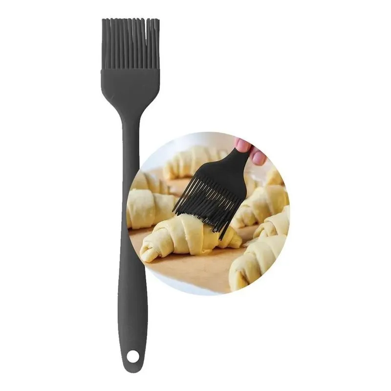 Pincel Silicone Cozinha Reforçada Culinário Cor Pincel Preto