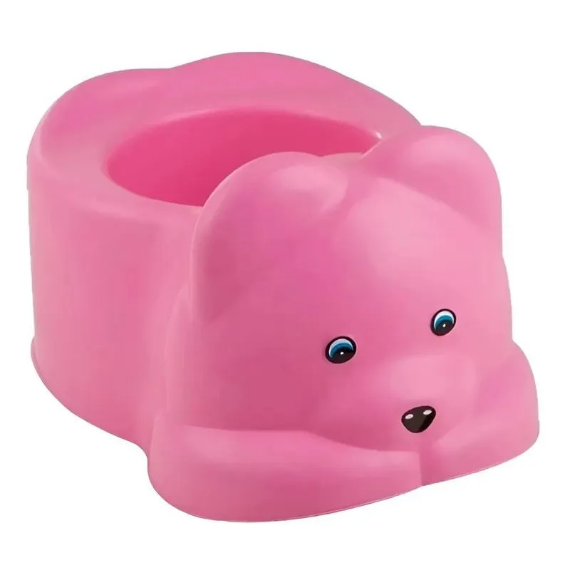 Peniquinho Infantil Desfralde Urso Cor Rosa Liso